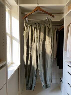 Nicole Miller Olive Green Jogger Casual Pants for Women Small